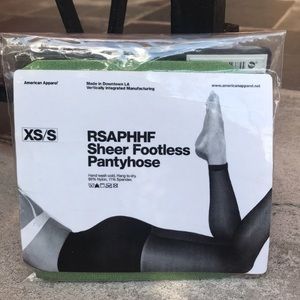 Green footless pantyhose